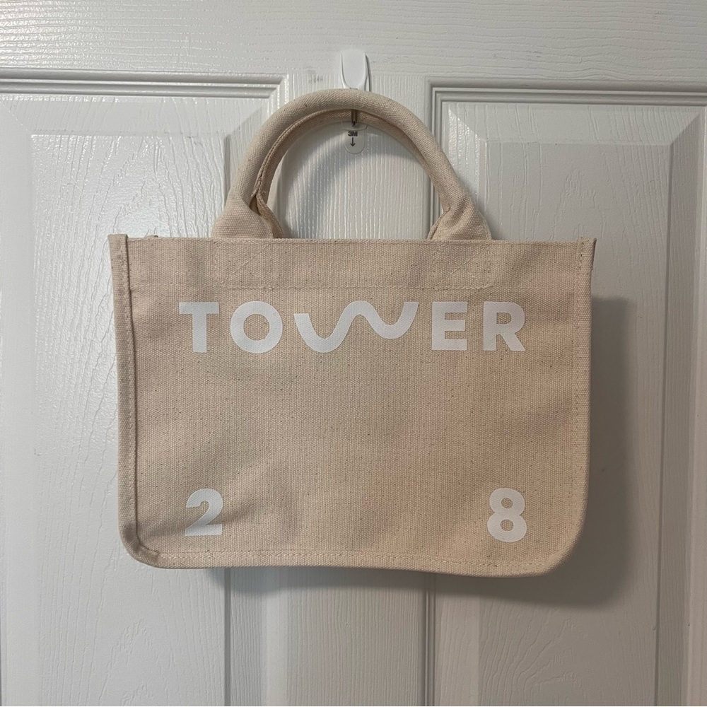 Tower 28 Beige Canvas Tote Bag